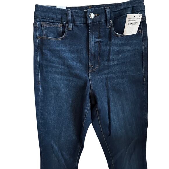 Good American Good Waist Chewed Pocket Jeans Indigo Size 8 - Picture 10 of 10